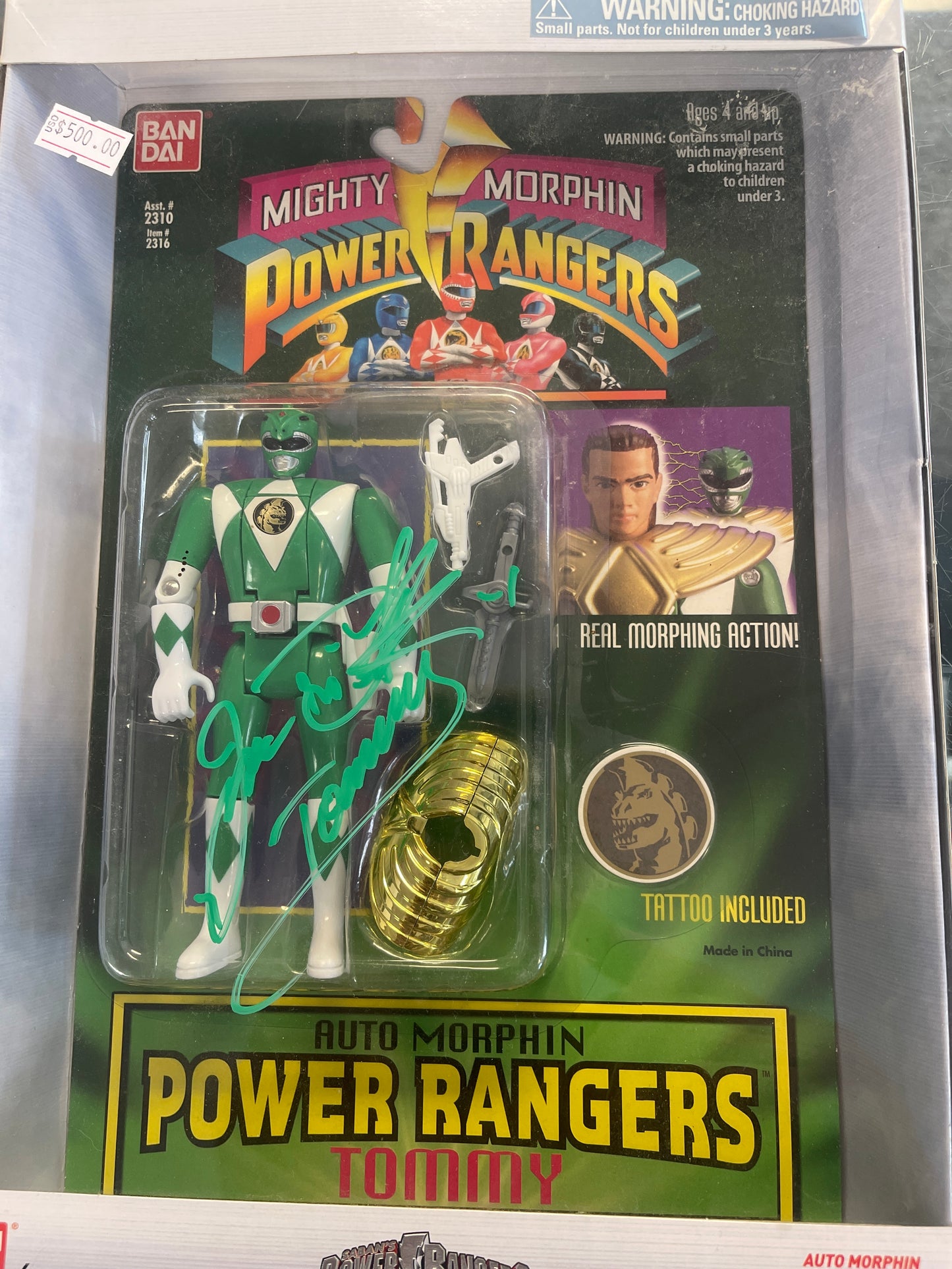 Bandai Auto Morphin Power Rangers Tommy signed Jason David Frank