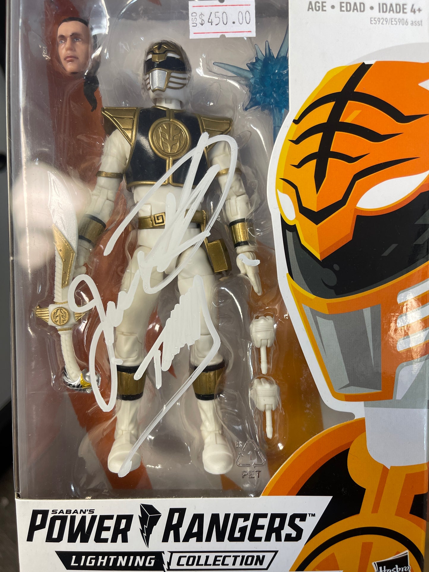 Power Rangers Lightning Collection White Ranger signed Jason David Frank